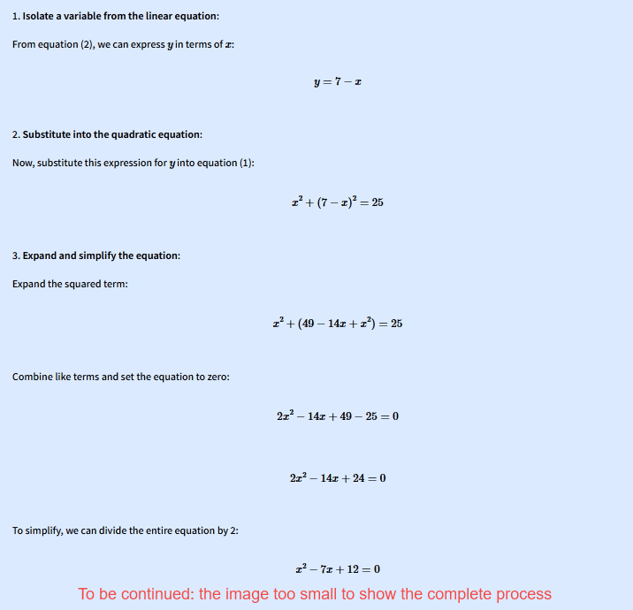 AI Math solver GoMim's step-by-step equation solving process.