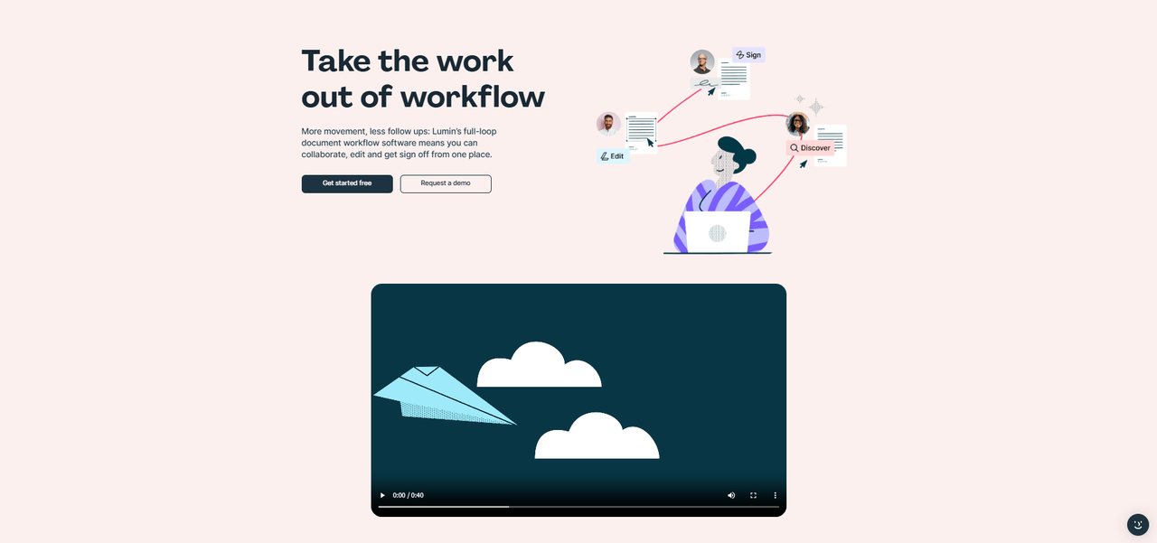 The homepage of Lumin PDF.
