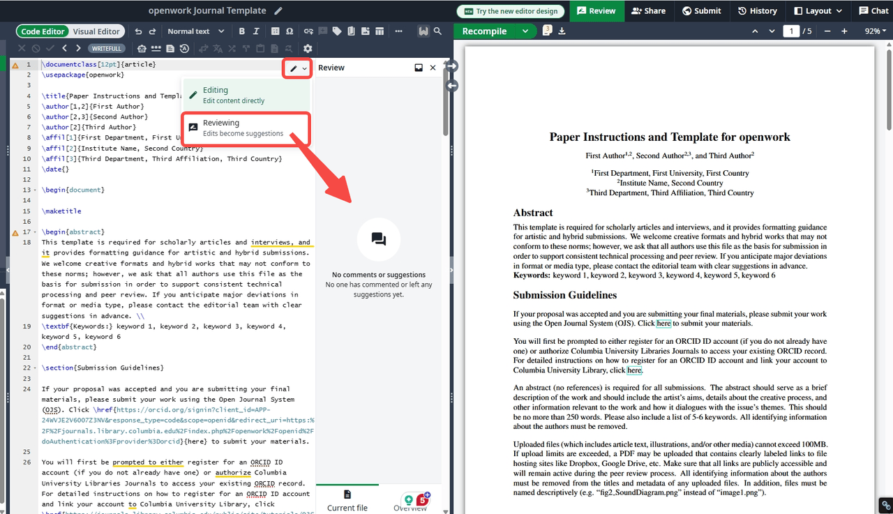 Reviews can be added for feedback