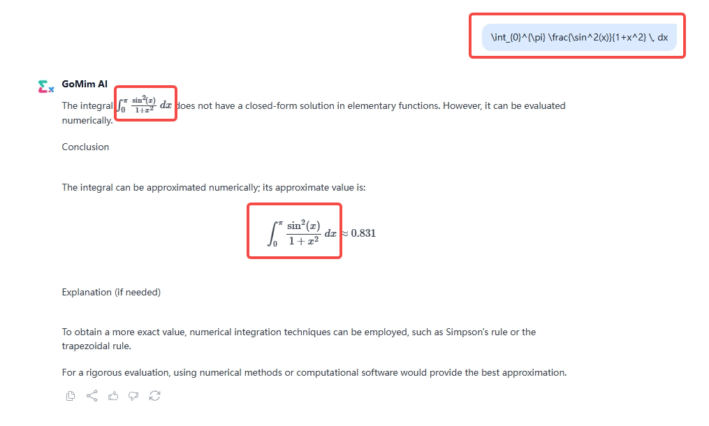 GoMim can automatically render Latex code.