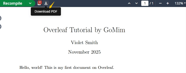 Introduction to main features' buttons-exporting as a PDF.