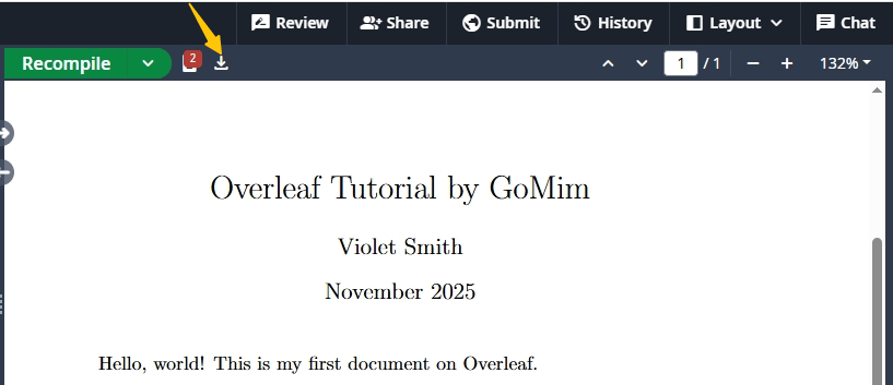 The demonstration image of "Download" button.