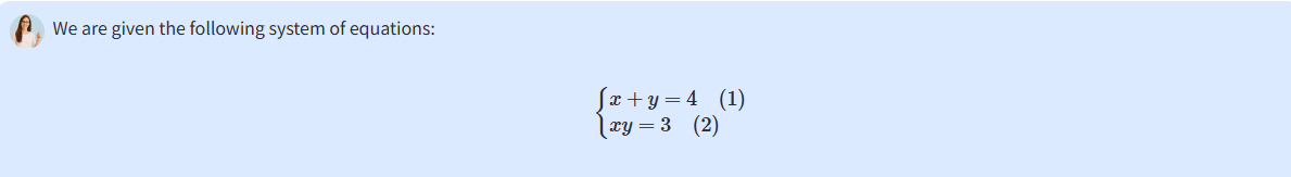 GoMim interprets a system of equations from an uploaded image.