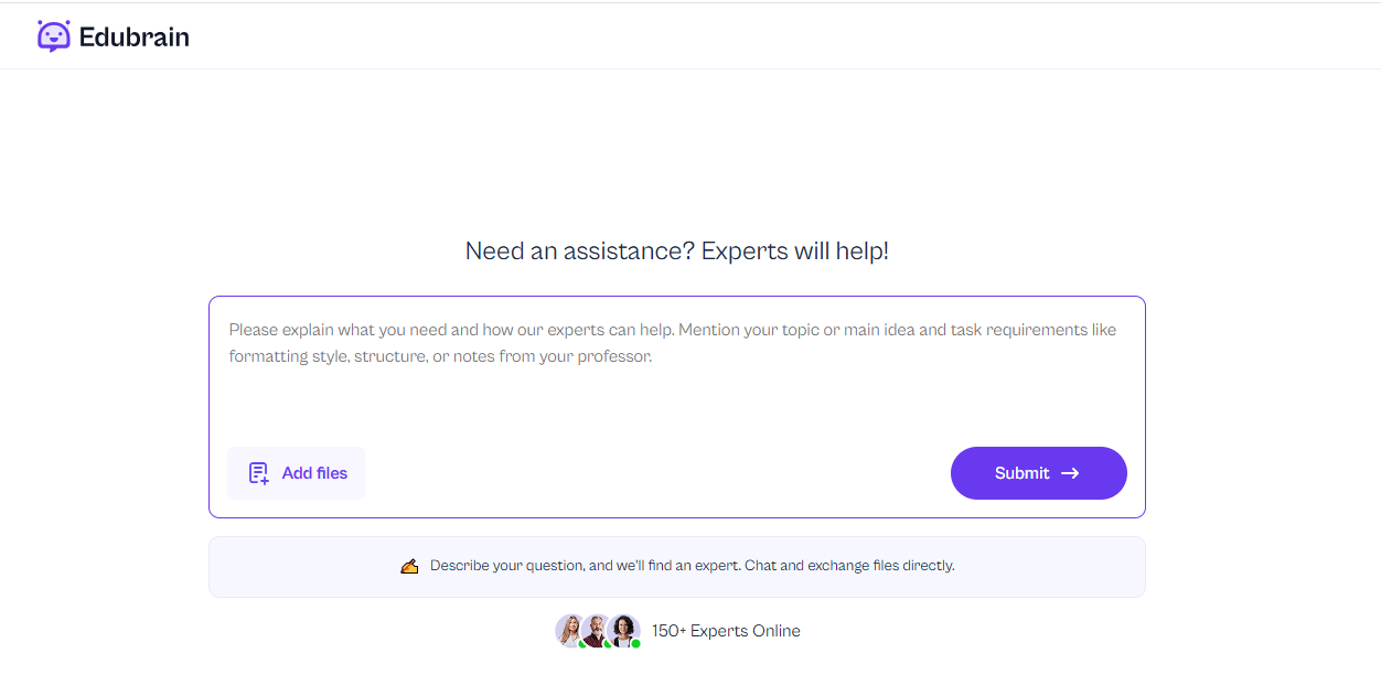 Edubrain Chemistry AI Solver: Interface for getting expert chemistry assistance.