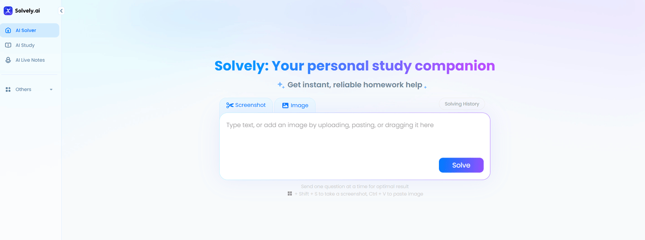 A display of Solvely's user interface.