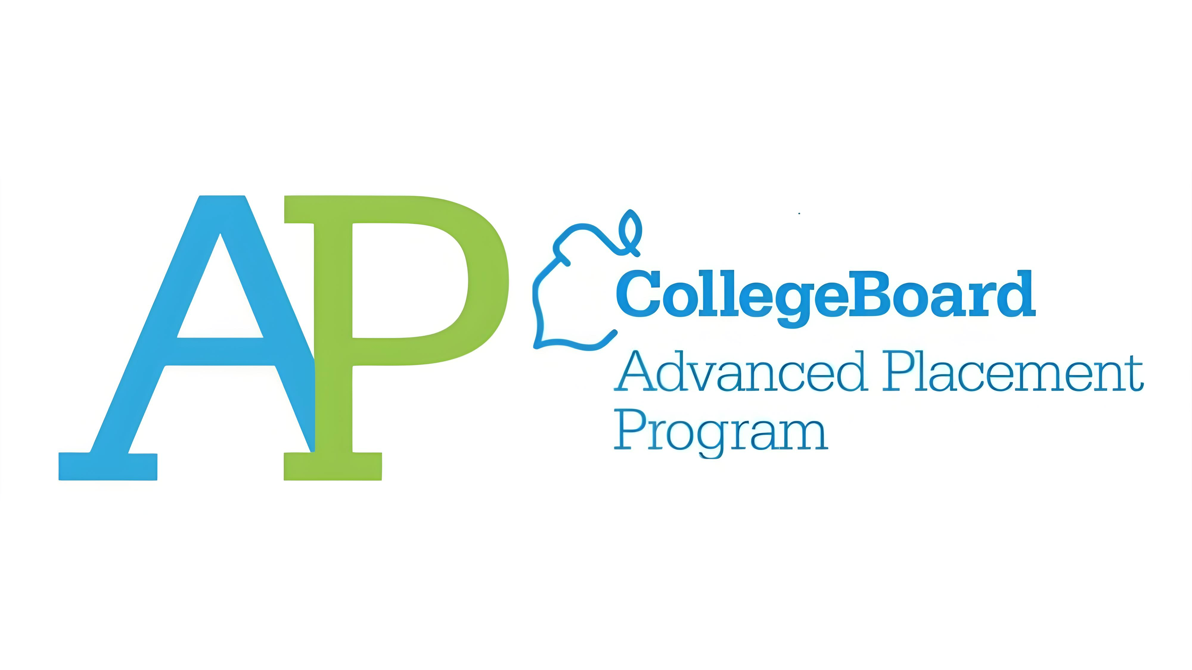 AP program logo by College Board, representing Advanced Placement courses and exams for college-level academic challenges.